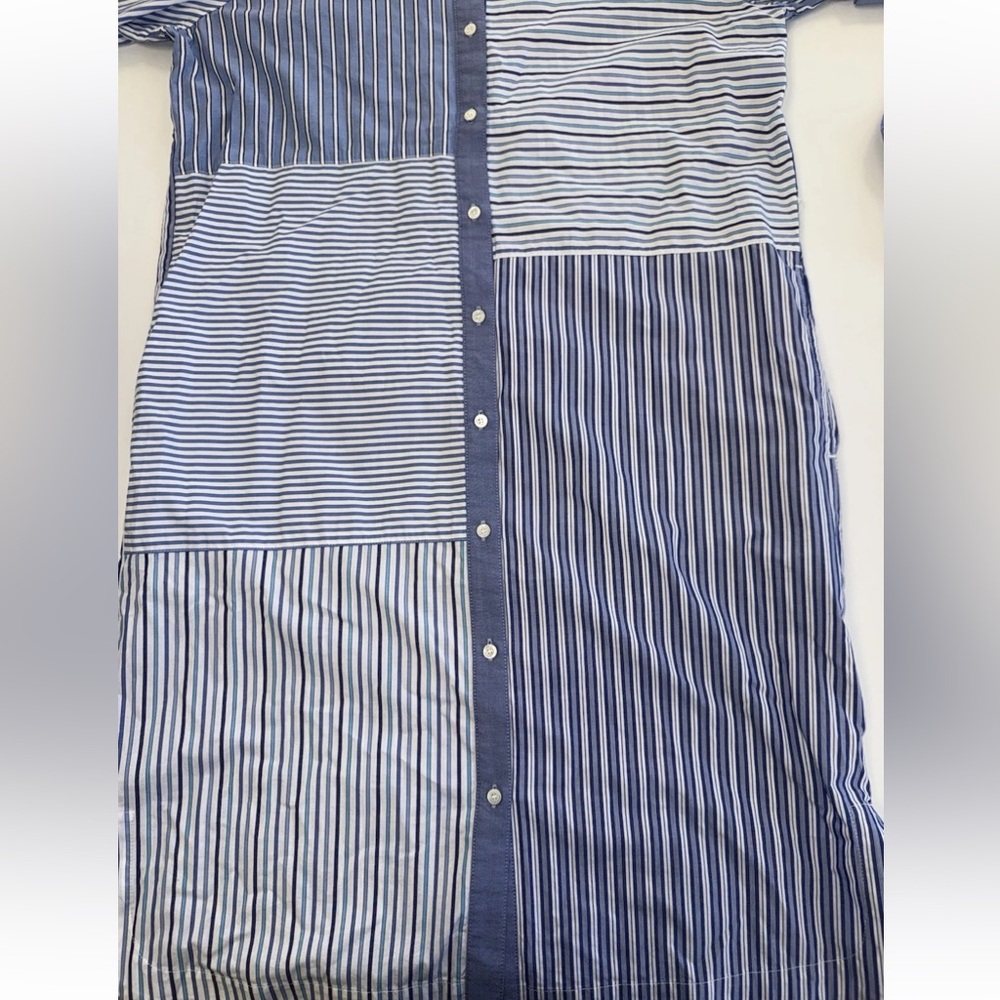 J. McLaughlin Miranda Multi Striped Shirt Dress Size Med 100% Cotton MSRP $228 - Picture 8 of 12